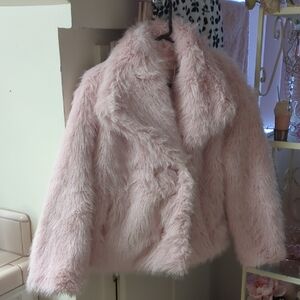 Chic Pink Faux Fur Coat
